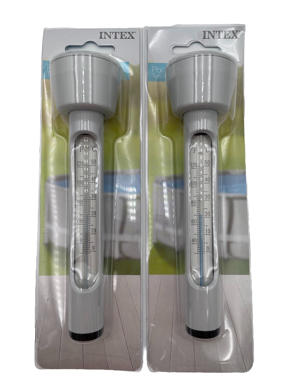 Pool Spa Thermometer Intex Floating Hot Tub White Fahrenheit & Celsius Lot Of 2