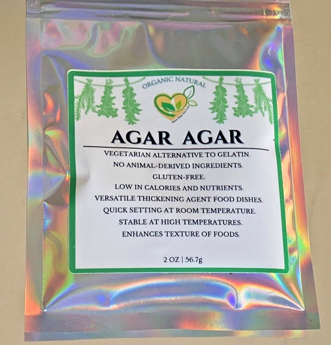 Agar Agar Powder Seaweed Gelatinous Natural 28.3g Kosher Vegan Planted-Based