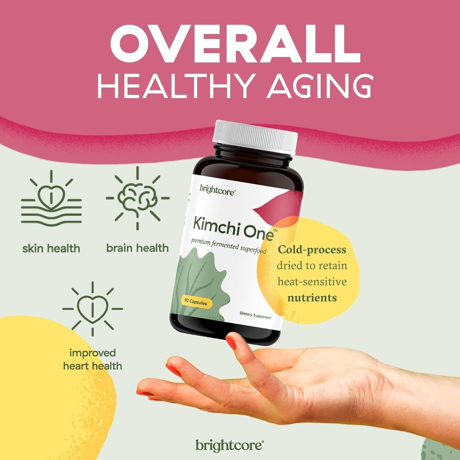 Brightcore Nutrition Kimchi One Kimchi Powder Capsules Probiotics Enzymes