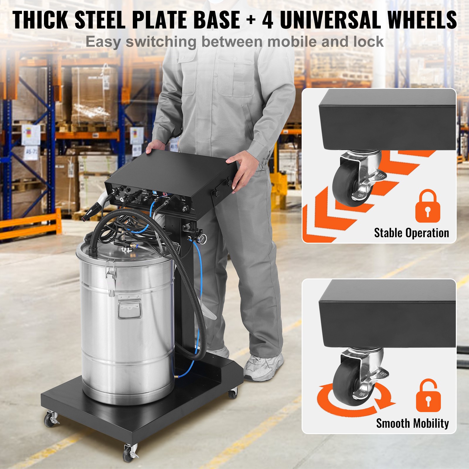 VEVOR Powder Coating System 40 W 100KV Electrostatic Output 50L Powder Hopper