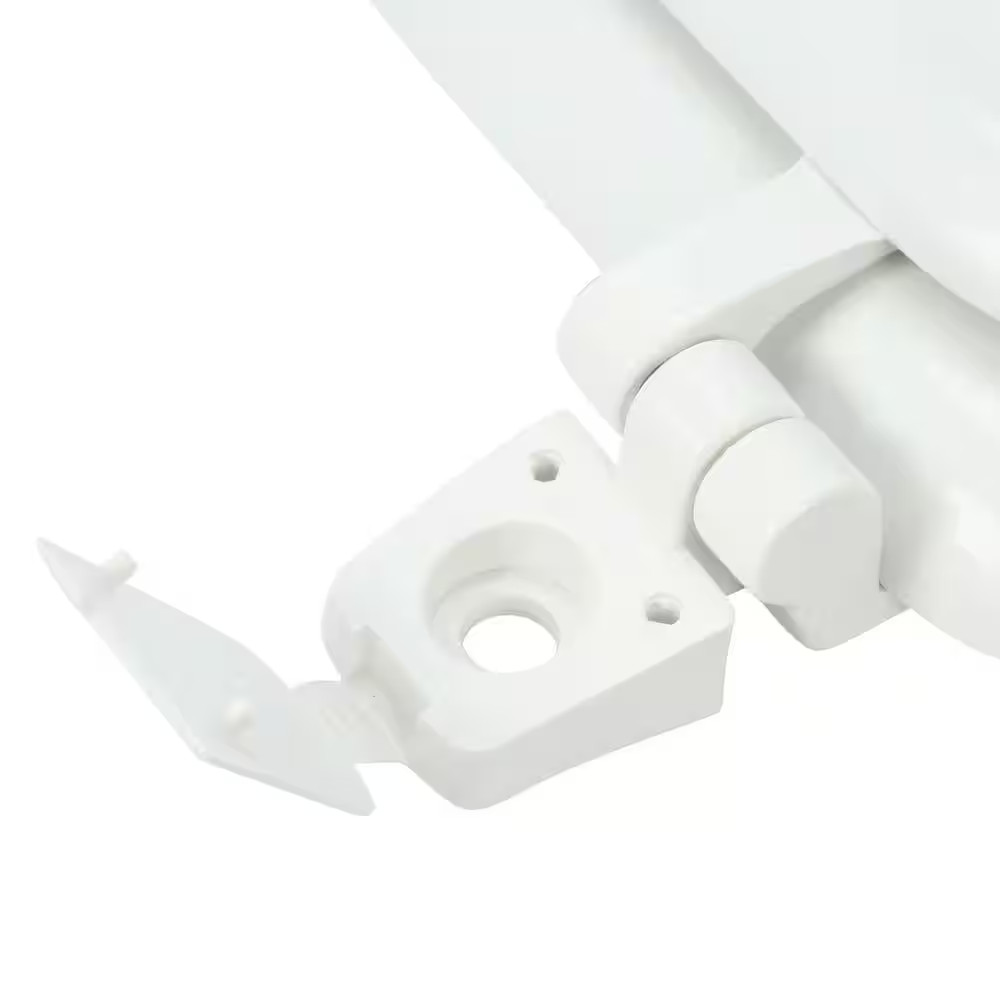 Round Enameled Wood Toilet Seat in White