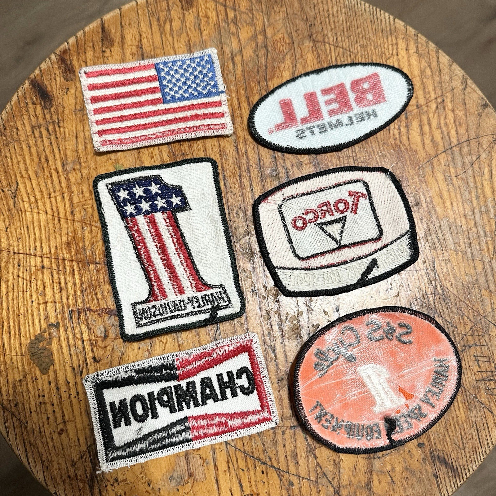 Vintage Lot (6) Patches Harley Davidson Western Champion Motorcycle Bell USA