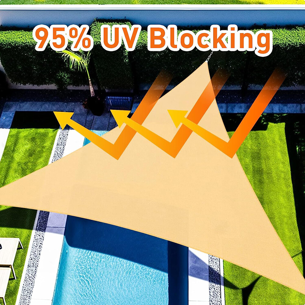 Triangle Sun Shade Sail Canopy Cover UV Block Sunshade Yard Deck Patio Outdoor