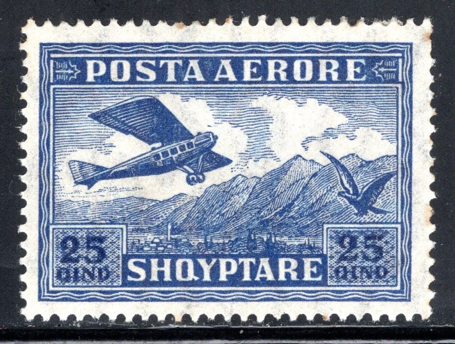 Albania Stamp Scott #C3, 25q, Air Mail, MLH, SCV$2.25