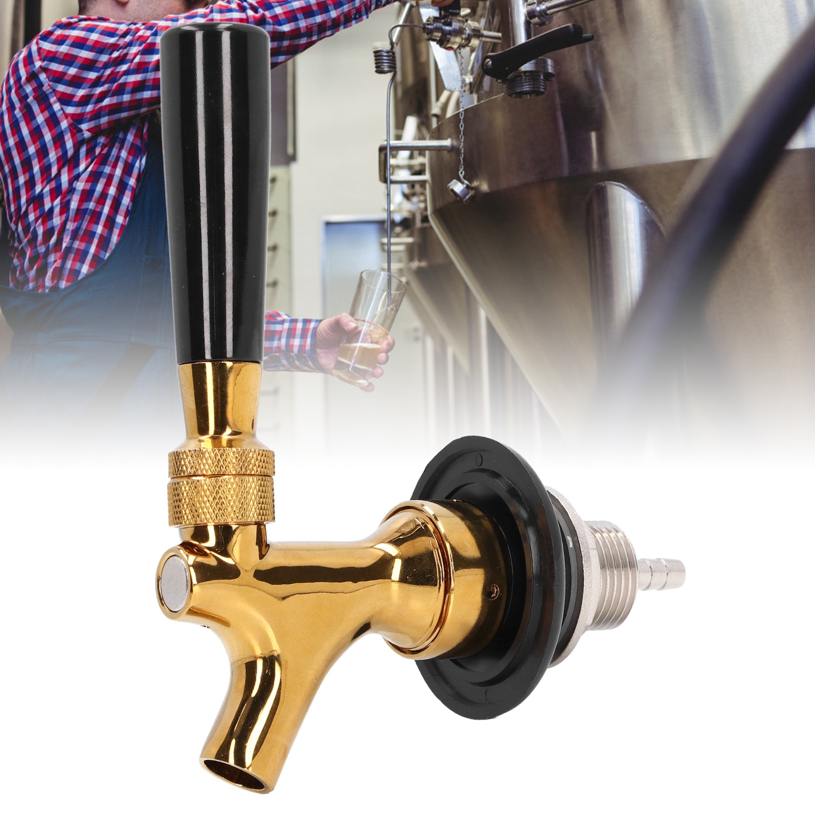 Commercial Kegerator Draft Beer Faucet for Keg with Beer Tap Plug & Tap Handle