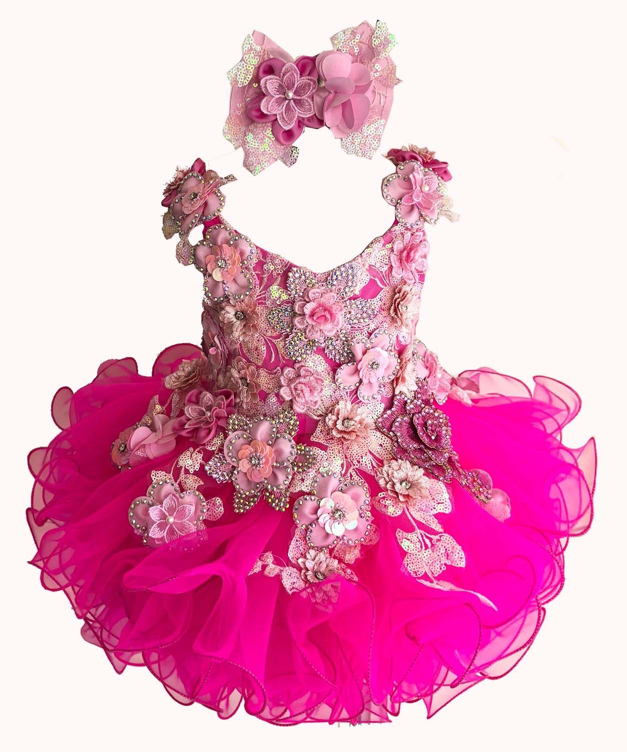 Jenniferwu Infant Toddler Baby Girl Handmade Beaded Birthday Princess Dress