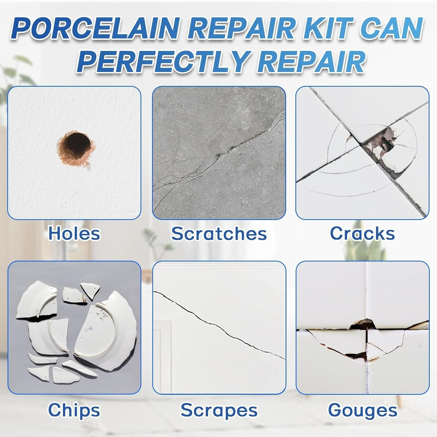 Porcelain Repair Kit, Fiberglass Tub Repair Kit, Tile and Bathtub Repair Kit for