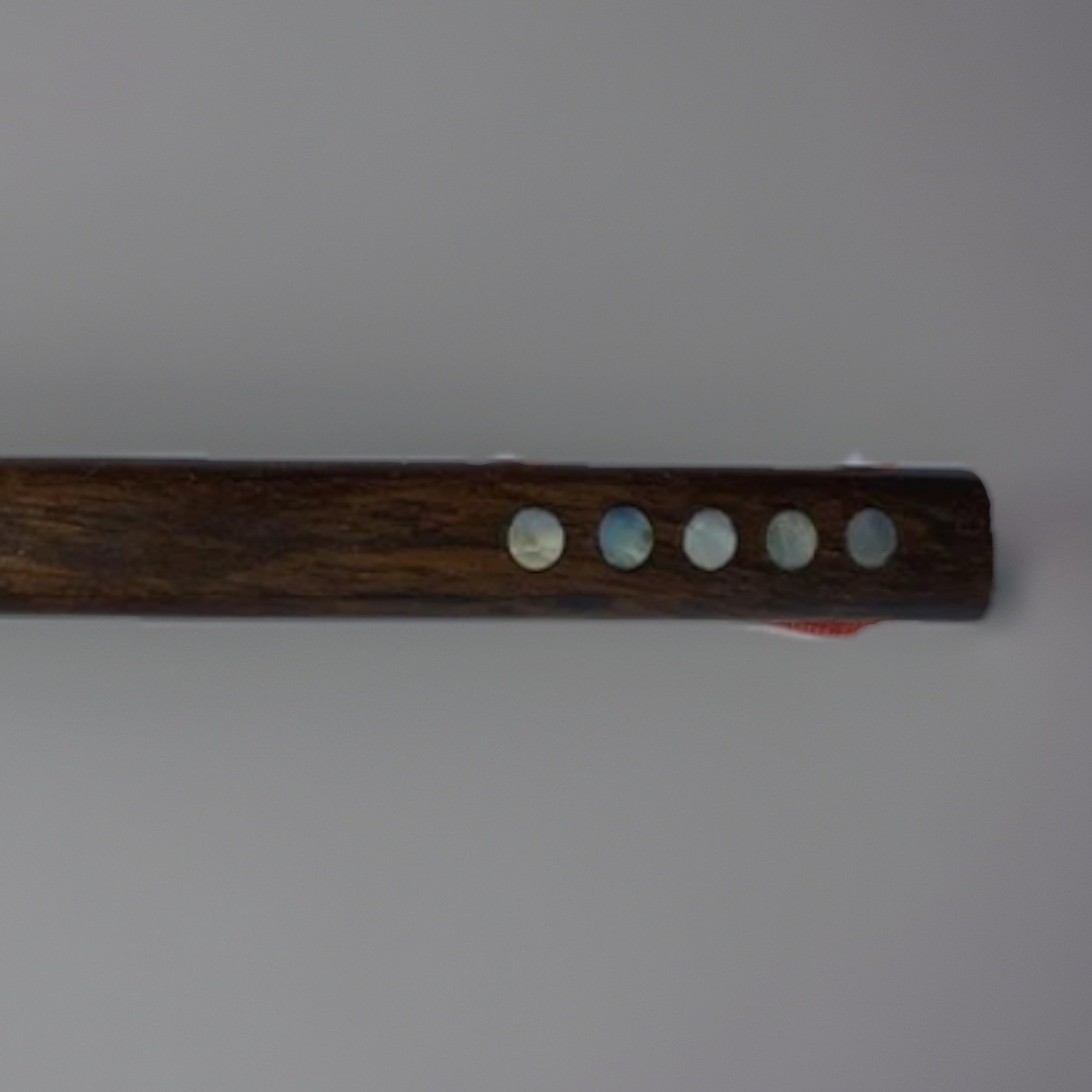 Vintage Wooden Shoehorn, Mother of Pearl inlaid Rich Classic Look