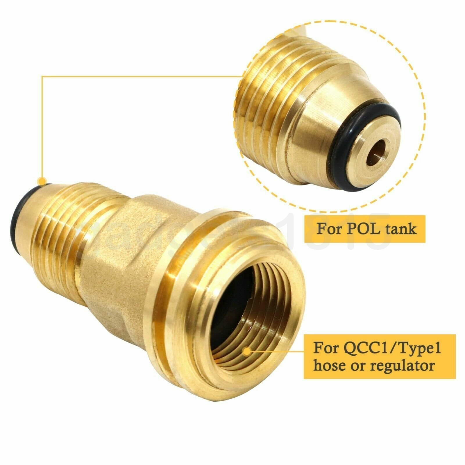 Propane Tank Refill Adapter Converts POL LP Tank Valve to QCC1/Type1 Regualtor