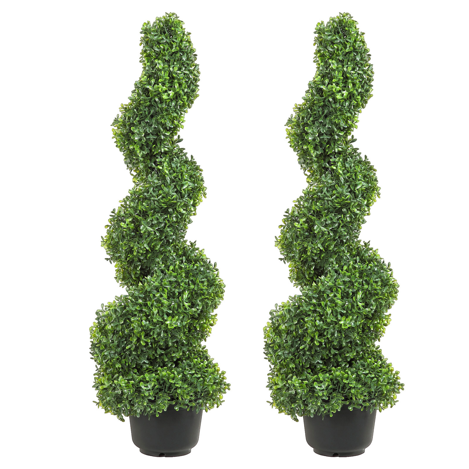 2 Pack 3ft Artificial Topiary Tree Faux Plant w/ Replaceable Leaves Home Decor