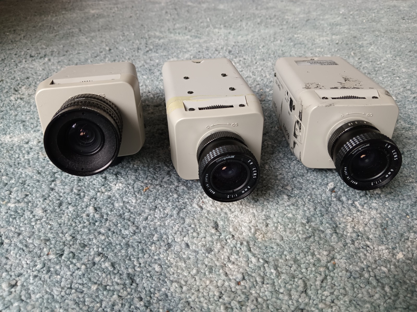 LOT OF 2 Sony Color Video Surveillance Cam SSC-DC14 & Computar Lens AND BONUS