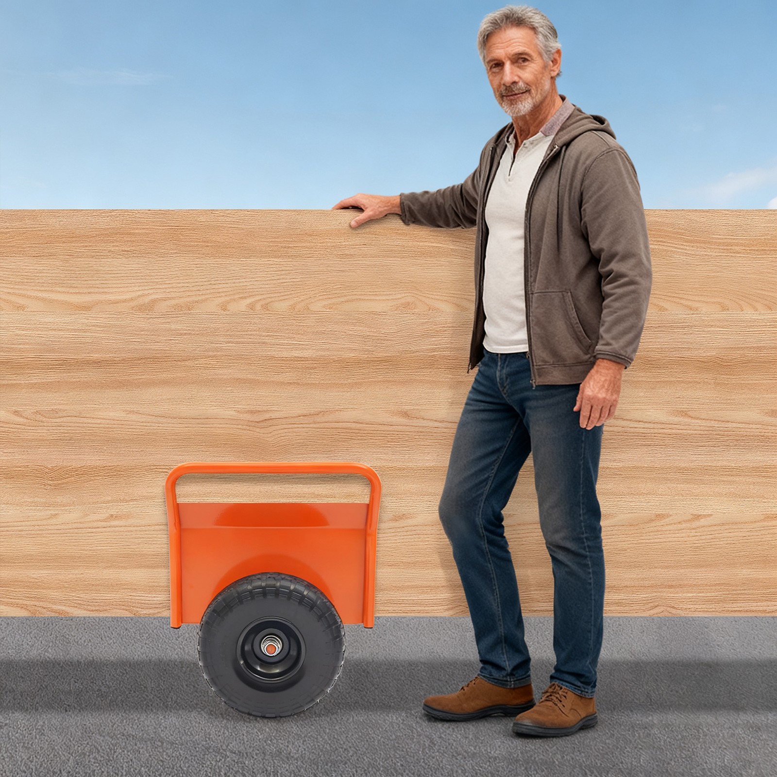 Slab Dolly, Heavy Duty Panel Dolly Cart, Panel Dolly with 10-Inch Tires