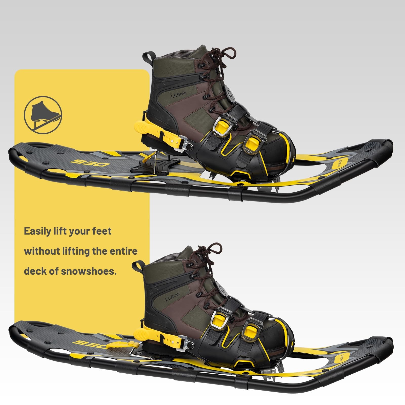 G2 25 Inches Light Weight Snowshoes with Toe Box, EVA Padded Ratchet Bi