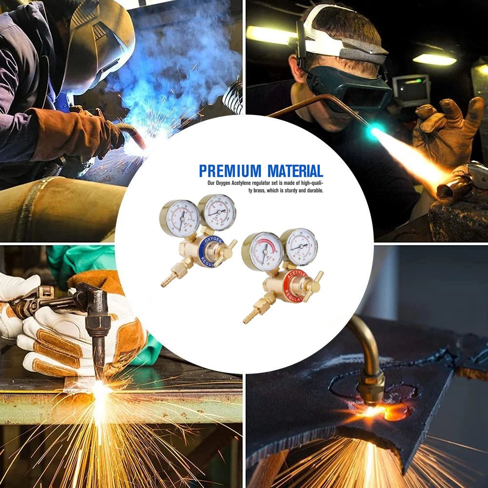 Brass Oxygen & Acetylene Regulators Set for Welding Fit Victor Gas Torch Cutting