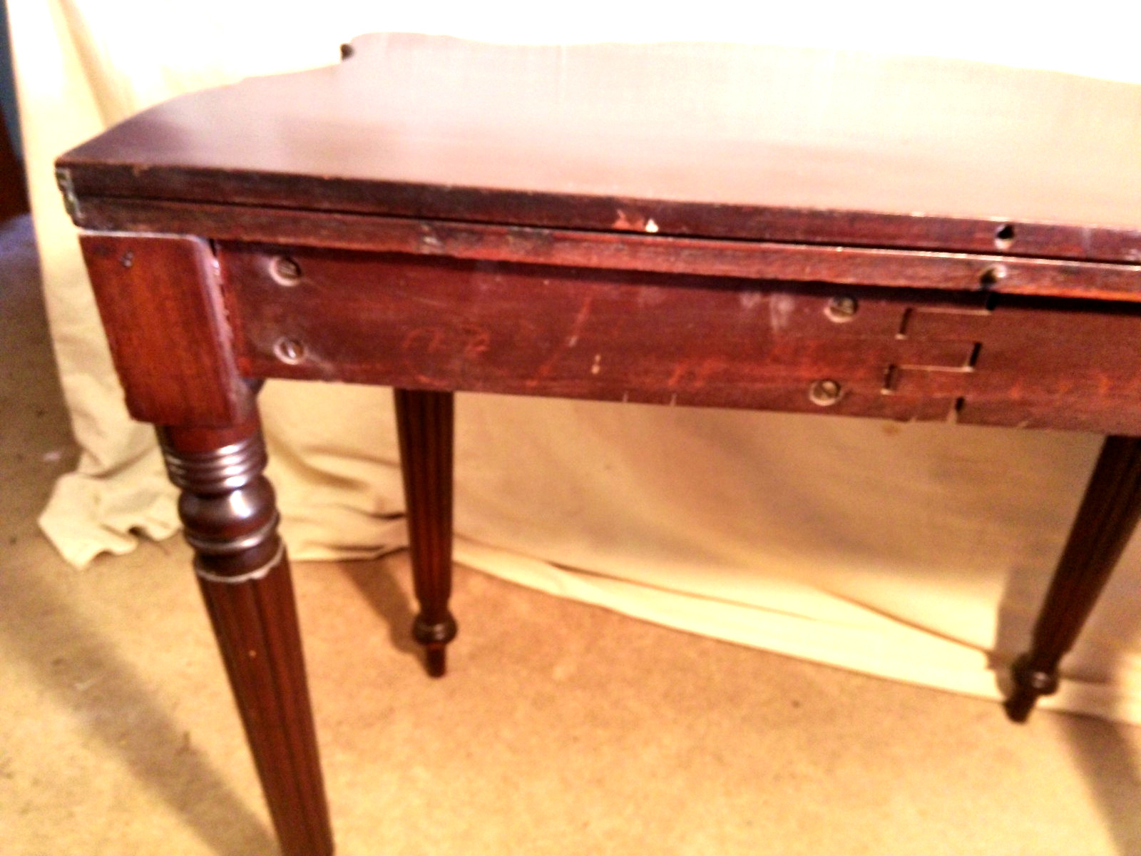 ANTIQUE 18th CENTURY MAHOGANY CARD TABLE ATTRIBUTED TO SAMUEL MCINTYRE~SALEM