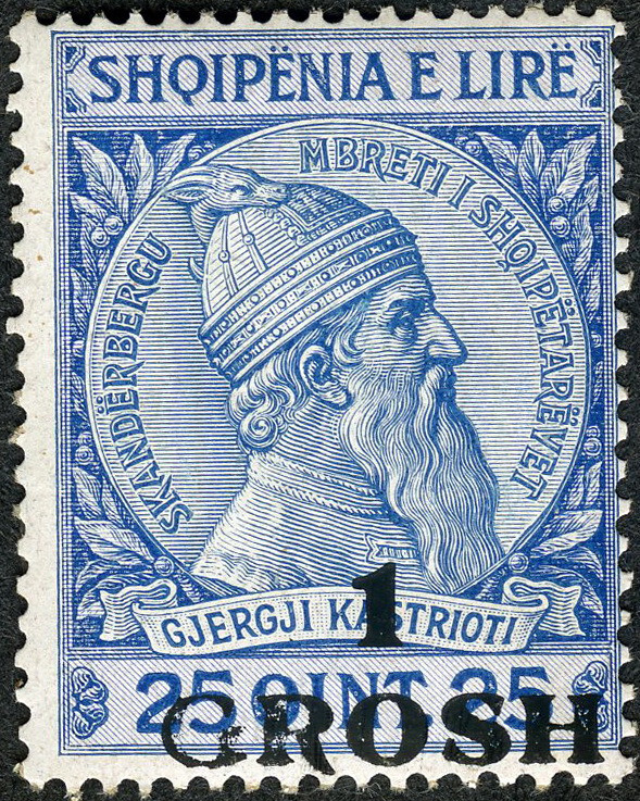 Albania 1914 King Skanderbeg 1 Grosh Overprint MNH (SC# 50)