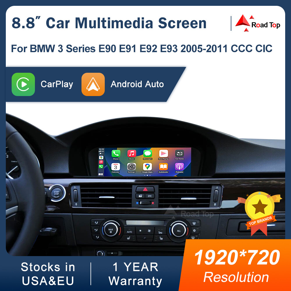 Wireless CarPlay Linux Touch Screen For BMW 3 Series E90 E91 E92 E93 2005-2012