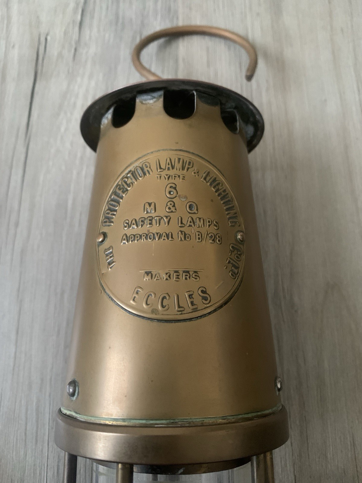 1974 Brass Miners Lamp Protector Eccles Type 6 M&Q