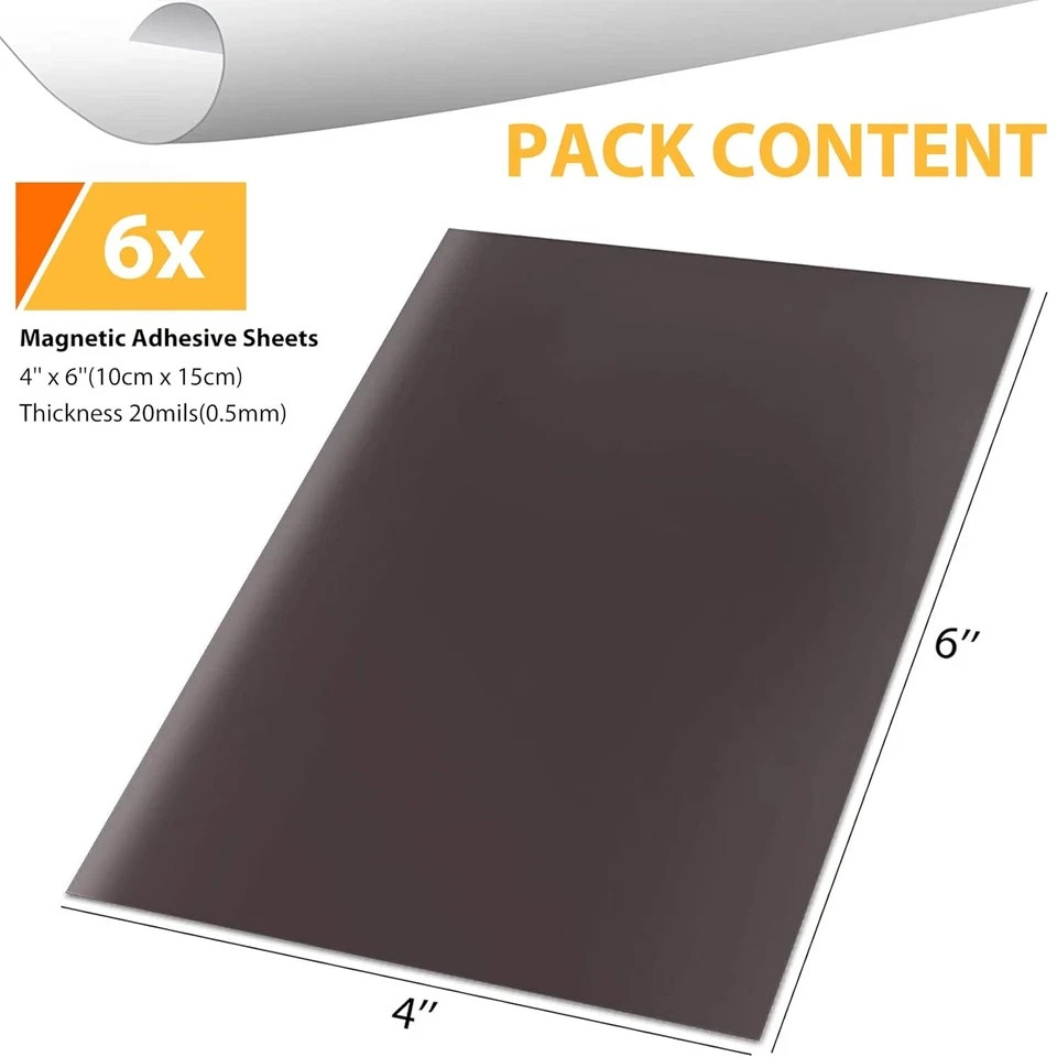 Magnetic Sheets with 3M Adhesive Backing Cut and Customize Flexible Self Adhesiv
