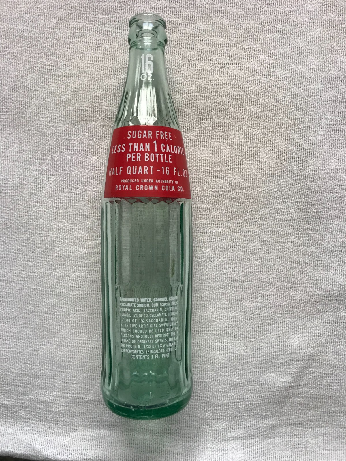 Vintage 1964 Royal Crown Diet-Rite Cola Soda Bottle 16 oz (one pint)