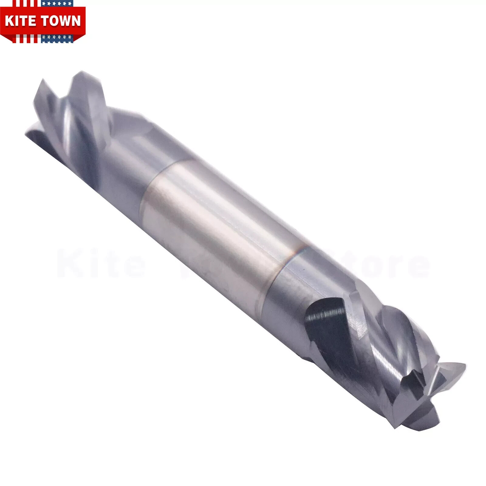 5Pcs 4 Flute 1/2" x 5/8" x 3" Double End Solid Carbide End Mills - AlTiN Coated