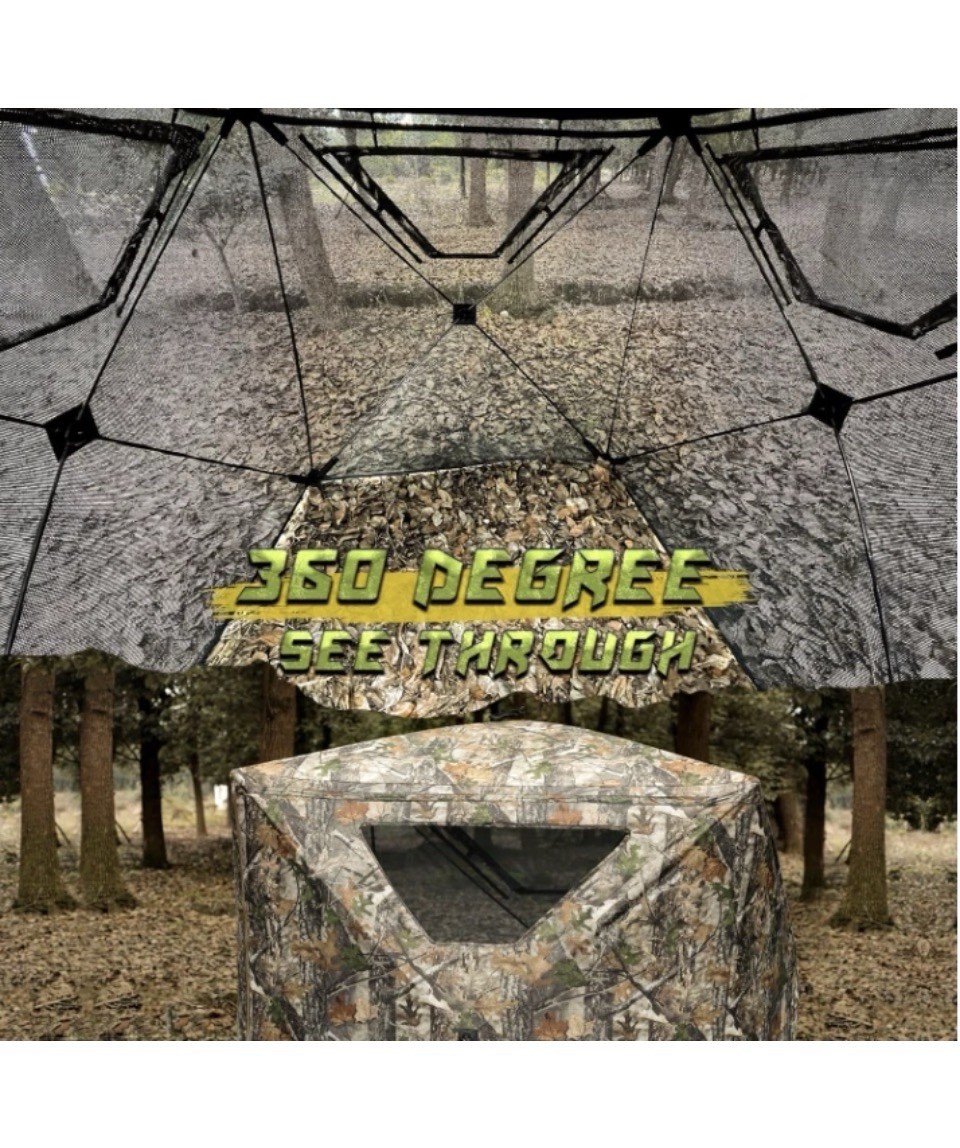 Hunting Blind, 2 Person Pop Up Blinds 360 Degree See Through, Portable Durable