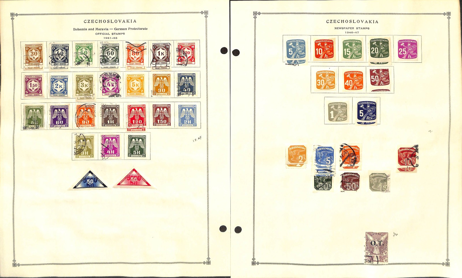 Czechoslovakia Stamp Collection on 50 Scott International Pages, 1918-1967 (BB)