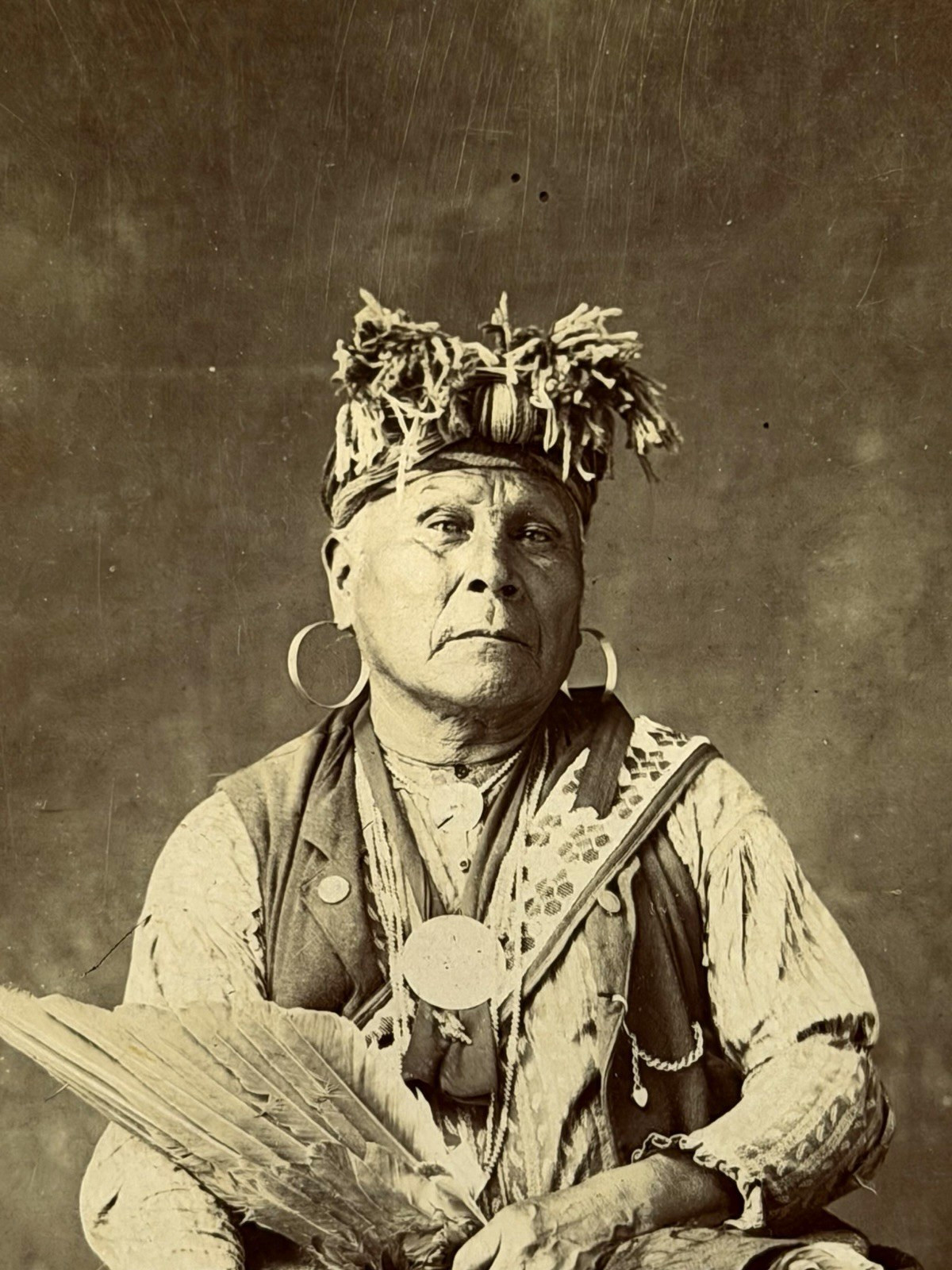 Vintage Native American Indian Portrait "Potawatomi Medicine Man Named Conapaka"