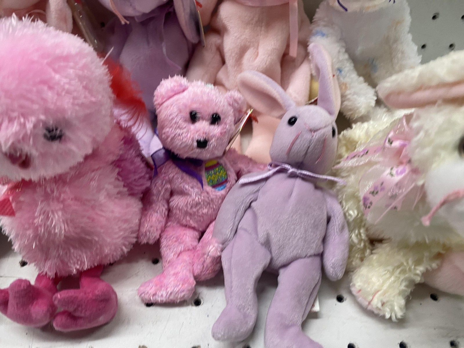 Vintage Ty Easter Bunny Chick Bear Plush Lot 11 Small Pastel Stuffed Animal Toys