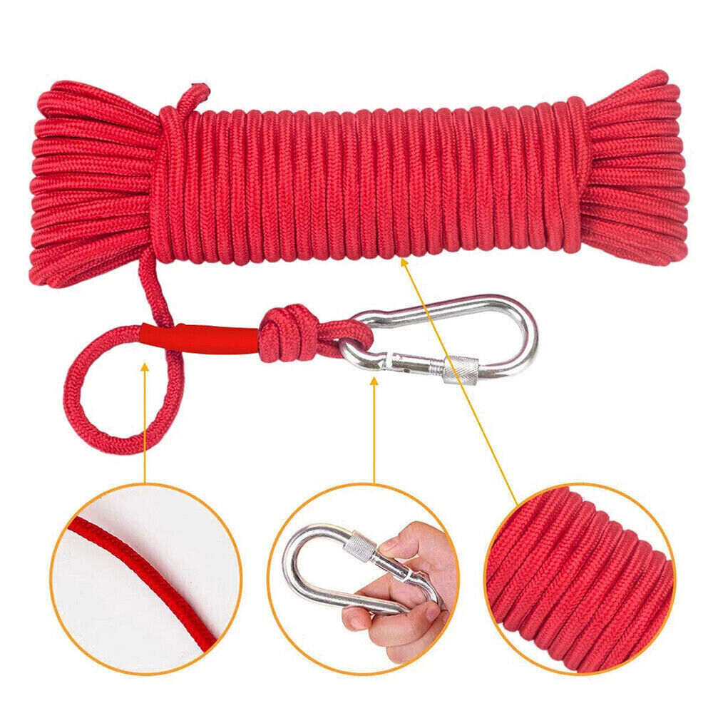 1300 LBS Strong Fishing Magnet Kit Double-Sided Pull Force and Rope Carabiner US
