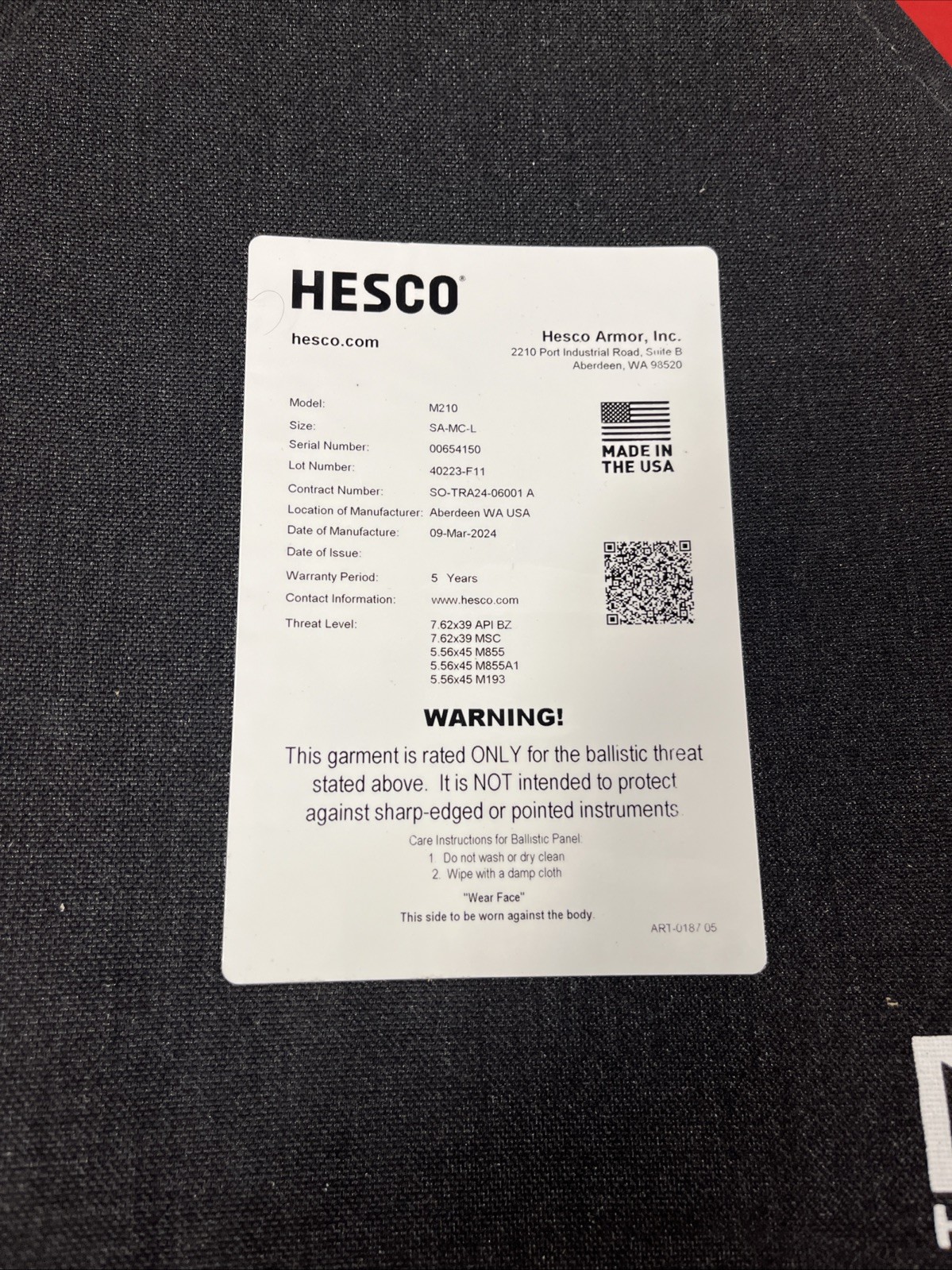 Hesco M210 Threat Plate Set 10x12 Shooters Cut Set 2024