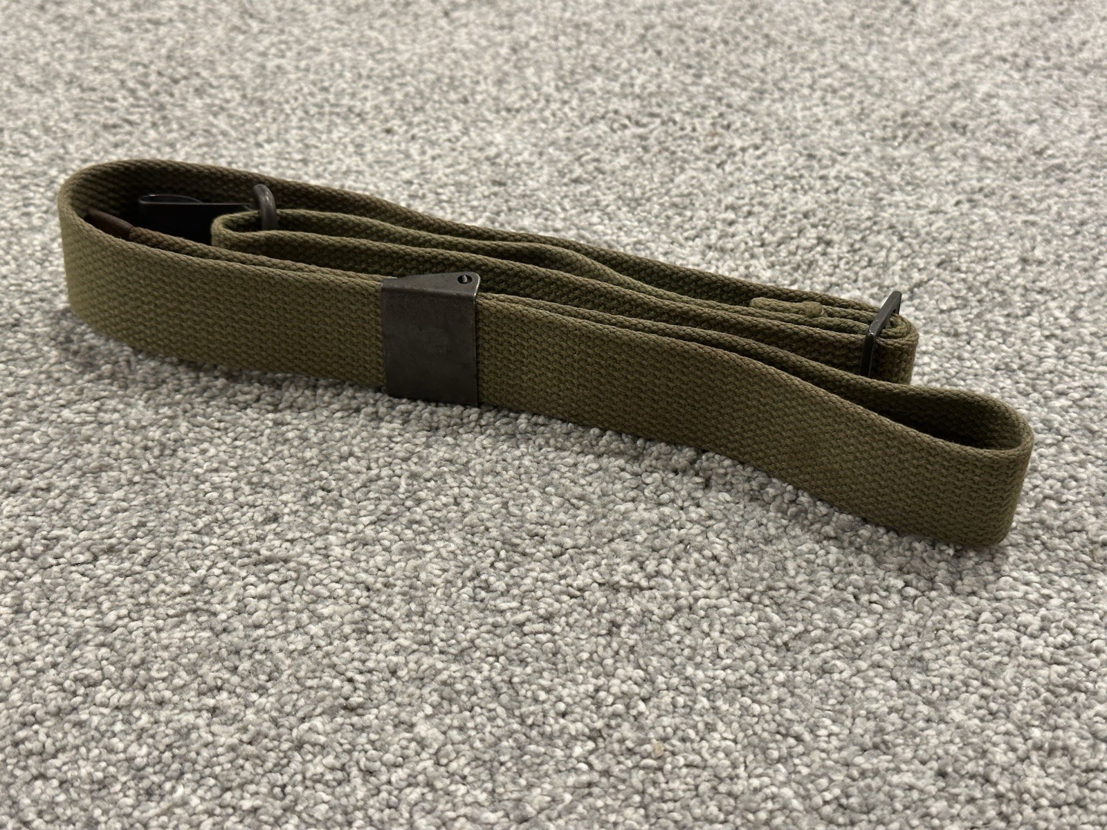 Original WWII M1 Garand Rifle Web Sling, S.M. Co. 1943, Light Green OD3
