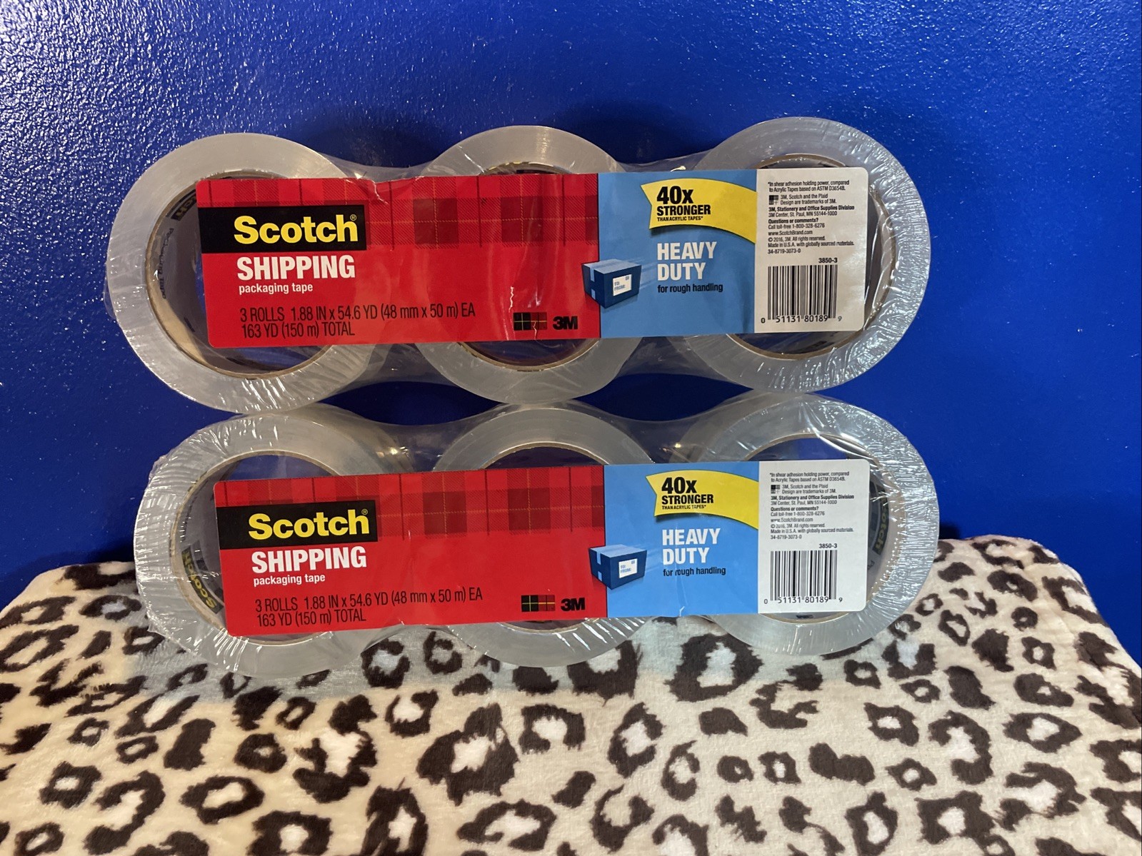 Scotch Heavy Duty Shipping Packing Tape, Clear, Holiday 6 Rolls, Clear