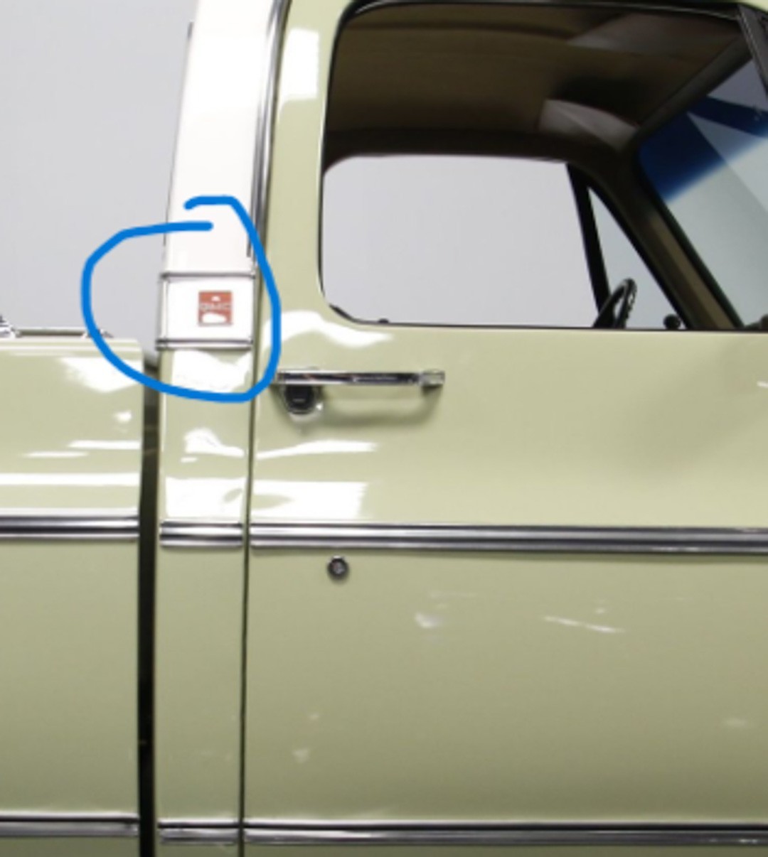 Original 1973-85 GMC Sierra C/K Series Truck Cab Pillar Cab Corner Trim Emblem