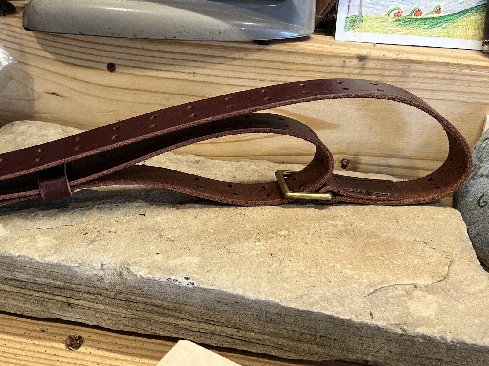 M1907 Rifle Strap / Sling - Full Grain English Bridle Leather - Handmade in USA