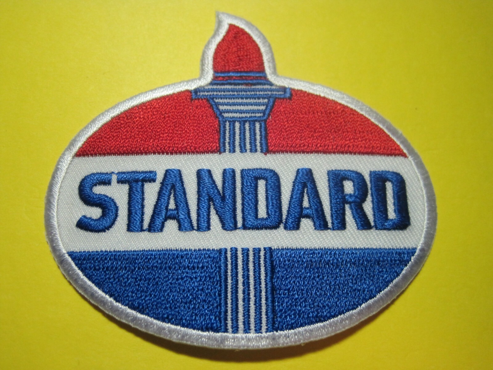 STANDARD OIL UNIFORM CLOTH PATCH IRON ON / SEW ON 3 INCH CREST SIZE LOOK & BUY
