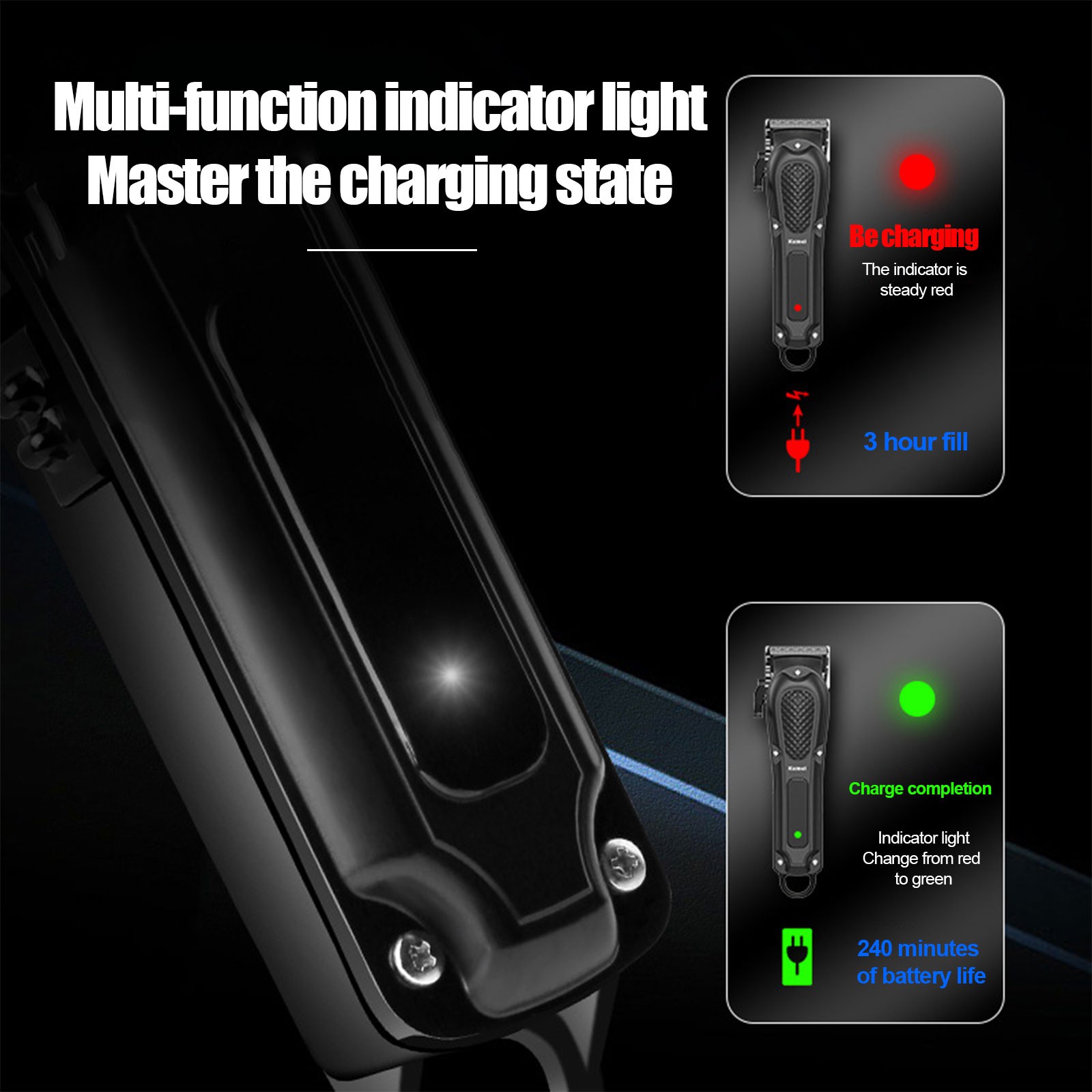 Kemei Professional Hair Clippers Cordless Trimmer Beard Cutting Machine Barber