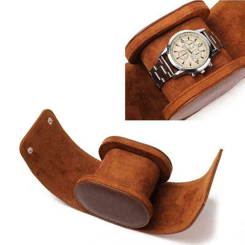 Single Watch Roll Travel Case Leather Watch Storage Organizer Wristwatches Box