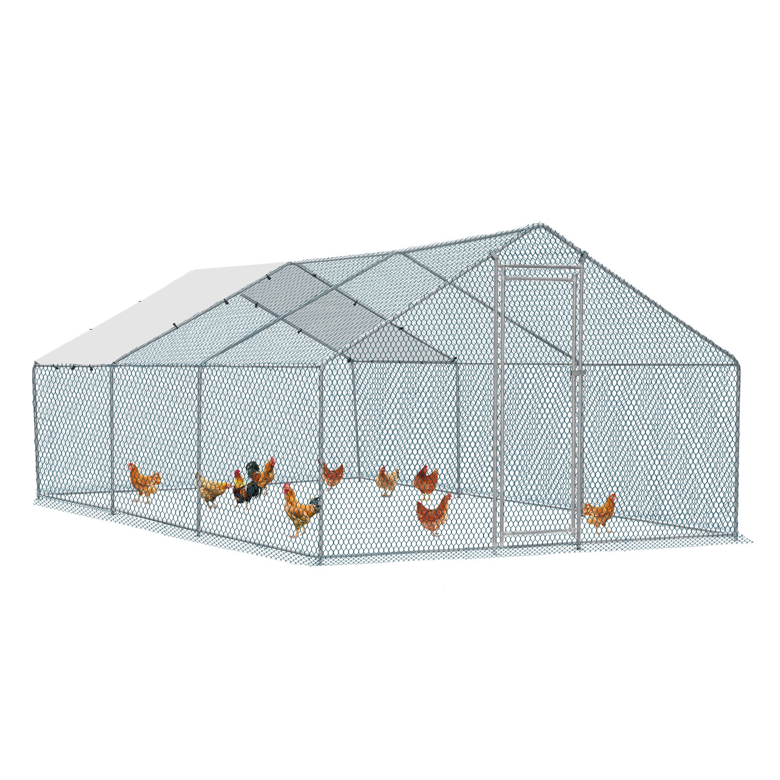 20x10ft Large Chicken Coop Run Cage Dog Cage Fence Outdoor Kennel Metal Playpen