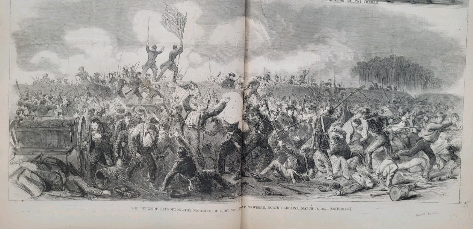 The Burnside Expedition - The Storming of Fort Thompson at Newbern NC 1862 print