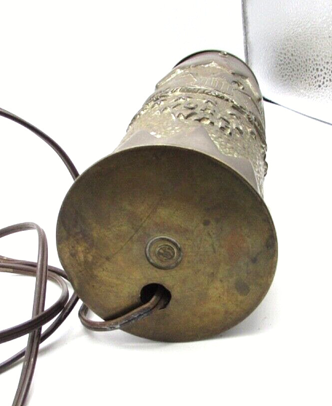 Original WWI US Shell Eagle Stars & Shield Trench Art VERDUN Lamp