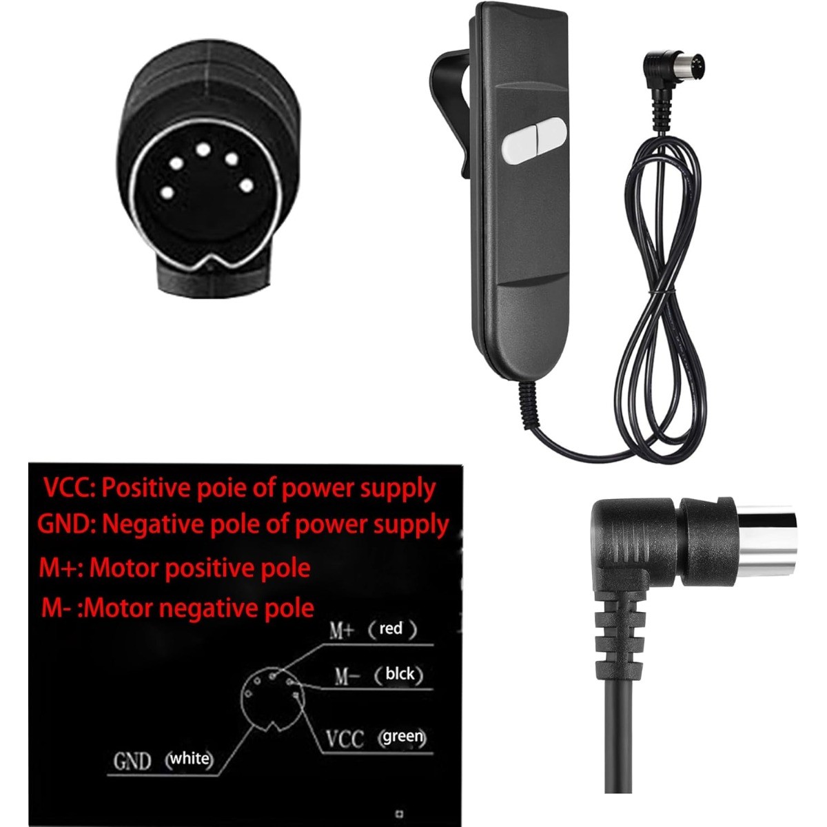 2 Button 5 Pin Recliner Remote Hand Control for Electric Power Lift Sofa Chair