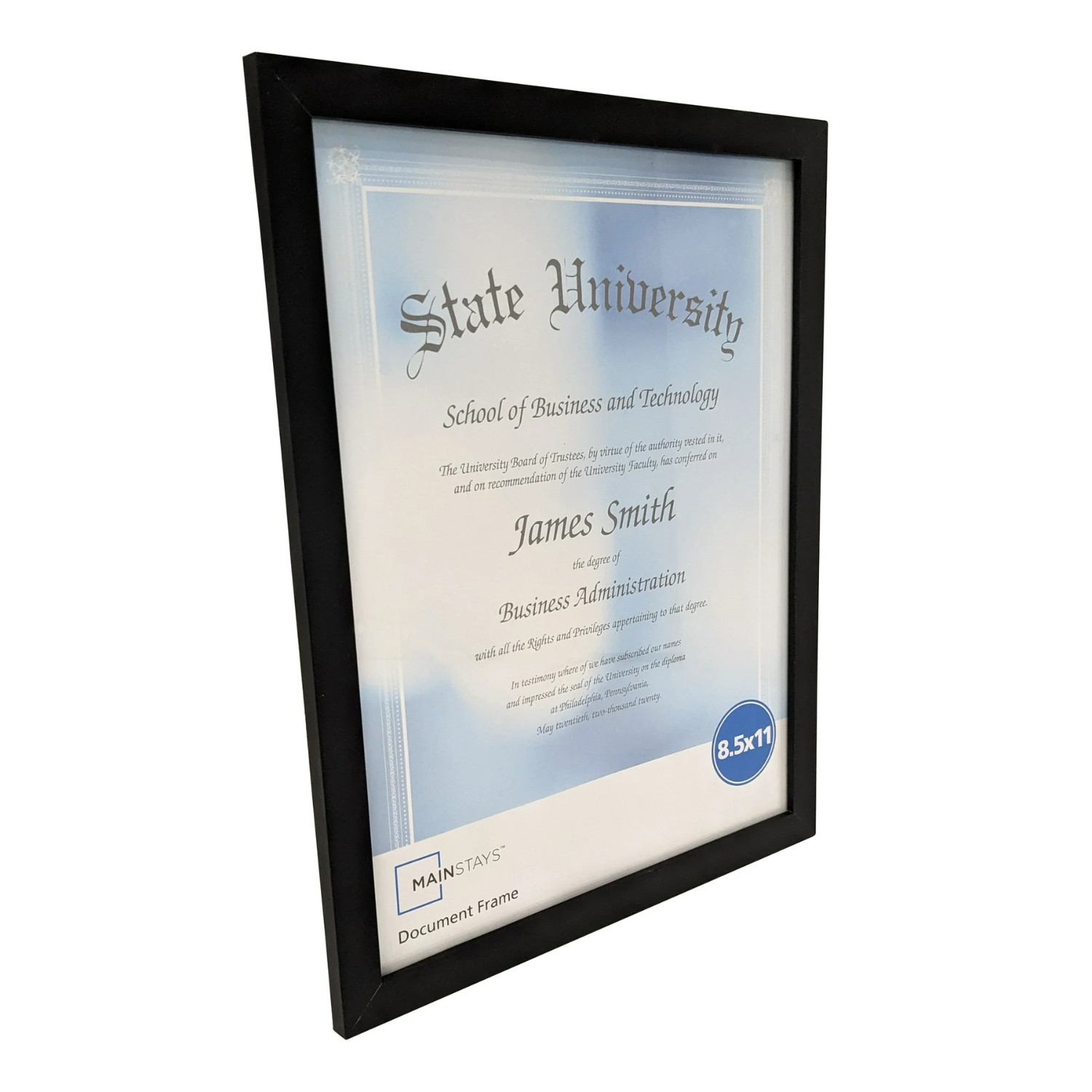 (2 Pack) 8.5x11 Document Picture Frame Certificate Wall Home Office Decor, Black
