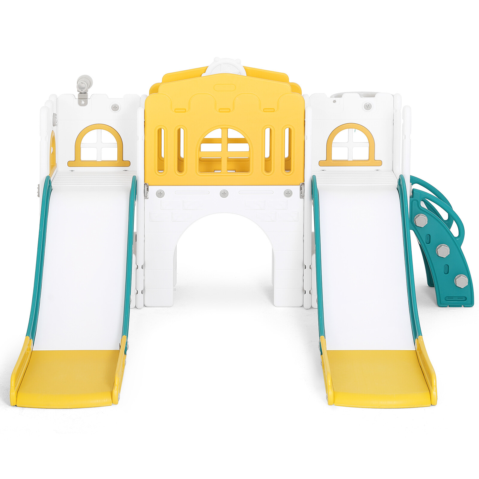 New 9in1 Kids Double Slide Toddler Playground Climb Playset Indoor/Outdoor Toys