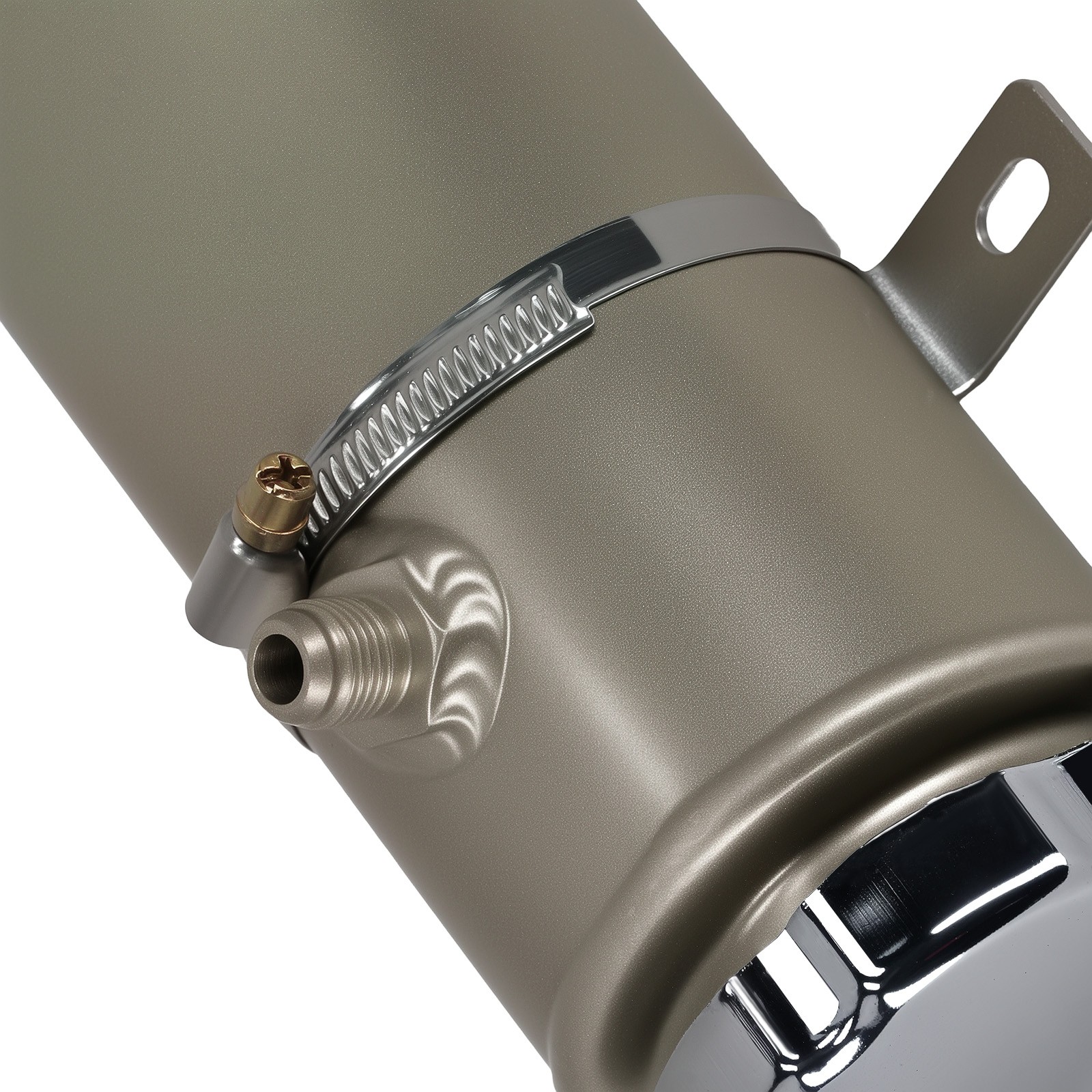 Racing Power Steering Reservoir Universal Performance Silver Aluminum Tank Kit