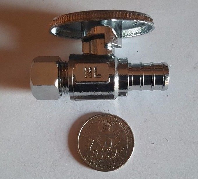 100 PIECES 1/2" PEX X 3/8"OD BRASS 1/4 TURN STRAIGHT STOP VALVE (LEAD-FREE)