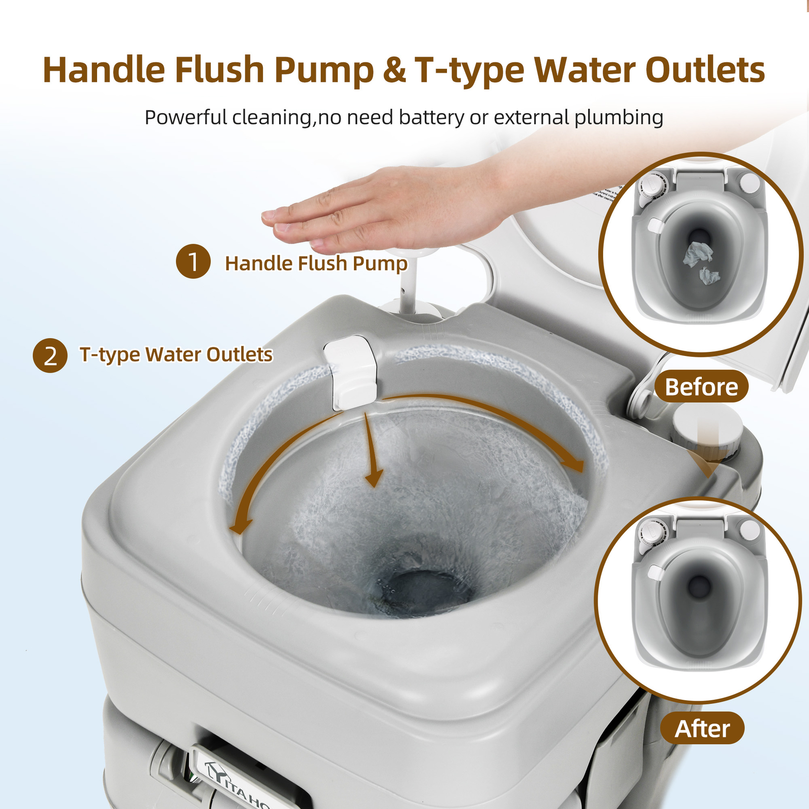 Rolling Portable Sink Camping Hand Washing Statiwith 4.5 GAL Wash Basin Stand