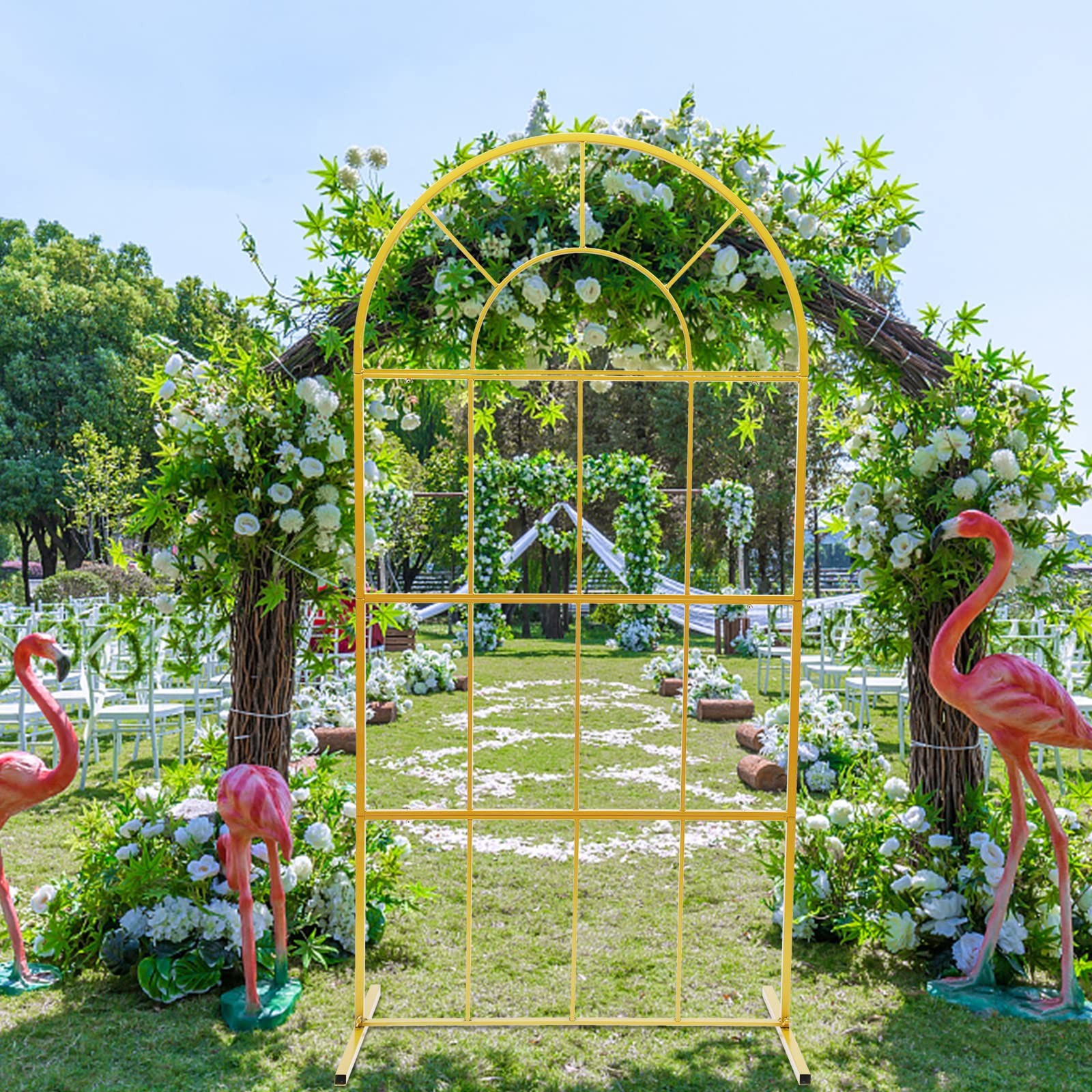 Gold Wedding Arch Stand Easy Assembly Metal Heavy Duty for Weddings Party Photo