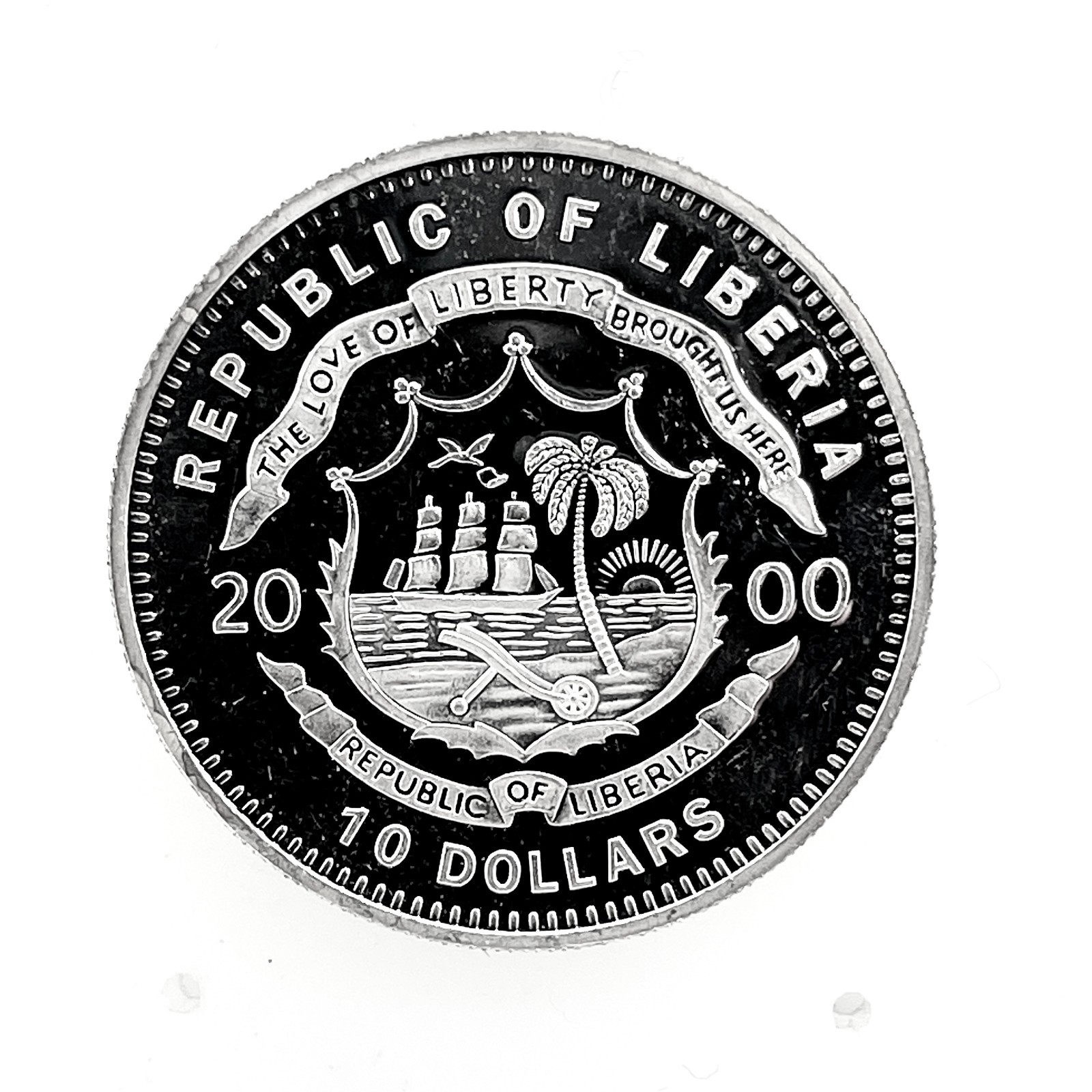 2000 LIBERIA $10 Dollars B-17 Flying Fortress .999 Silver Proof Coin