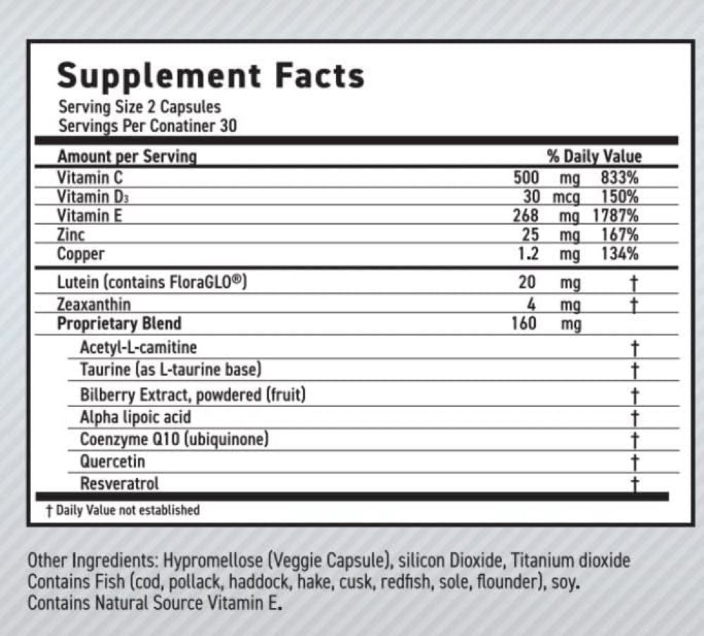 MaxiVision Ocular Formula AREDS2 Eye Multi Vitamins Lutein Zeaxanthin 60 ct.